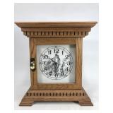 Oak wood Native American mantle clock
