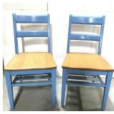 Pair of painted wooden school chairs