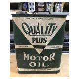 Vintage Quality Plus motor oil can