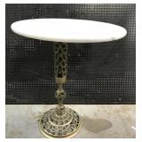 Marble topped metal side table
