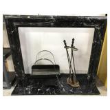 Marble fireplace with accessories