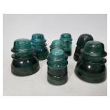 Lot of 7 railroad insulators