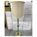 Glass and brass table lamp