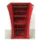 Red metal 3 sided display rack
