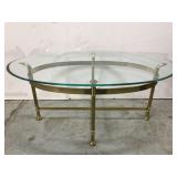 Glass top and brass table