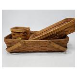 Trio of woven baskets