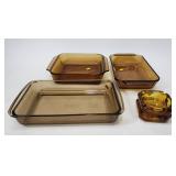 Pryrex and Anchor pans and ash trays