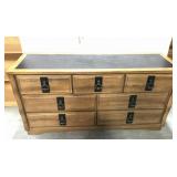 Vintage black stone top dresser