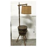 Rustic sewing chest floor lamp