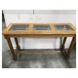 Leaded glass top sofa table