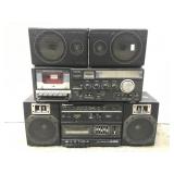 Two radio/cassette players