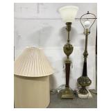 Brass lamp pair