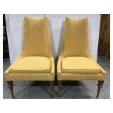 Yellow high back chair pair