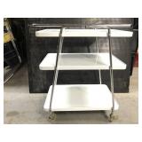White metal rolling cart