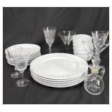 Gibson china set with stemware