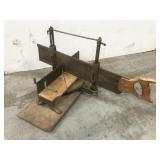 Vintage Stanley miter box w/ Disston saw