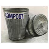 Galvanized compost can with lids