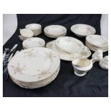 Crown potteries white china set