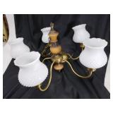 Milk glass hobnail chandelier