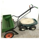 Scotts metal spreader and garden stool
