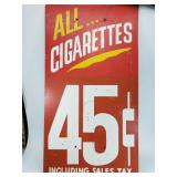 Vintage cigarette advertising sign