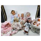Glass and plastic doll lot