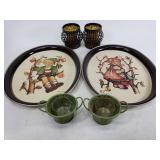 Himmel signed trays and candle holders