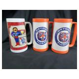 Trio of plastic beer mugs