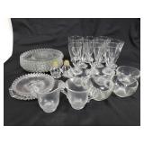 Clear glass beaded tea set