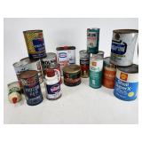 Lot of sealed vintage oil cans