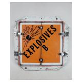 Explosives truck warning sign