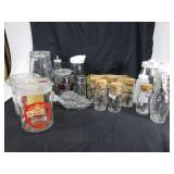 Glass jar lot with spice jars