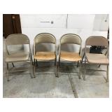 Set of four folding chairs