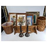 Home decor lot with needle point art