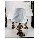 Lot of 3 brass lamps