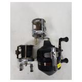 Trio of fishing reels