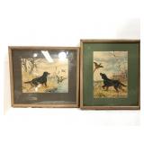 Vintage Paul Wood signed hunting art