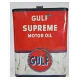 Gulf surpreme motor oil can