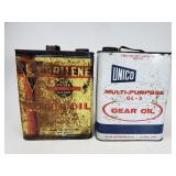 2 vintage oil cans