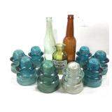 Vintage insulator and bottle collection