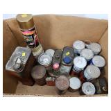 Can lot with vintage spray paint can