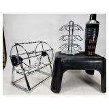 Stool with k cup or spice rack and shaker