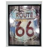 Framed route 66 sign