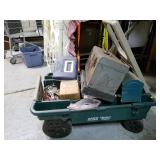 Garden wagon cart with tools and toolboxes