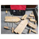 Wood clamps and bucket organizer