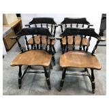 Set of four stenciled chairs