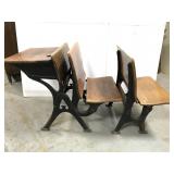 Antique cast iron school desks