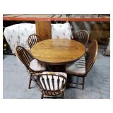 Solid wood table with leaf and bench seat