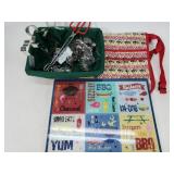 Glass cutting board with apron and cookie cutters
