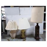Trio of lamps